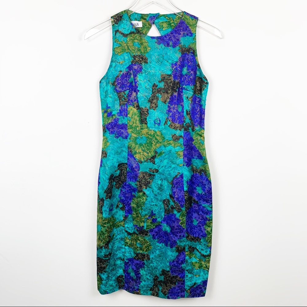 Gillian | Metallic Floral Silk Cutout Dress